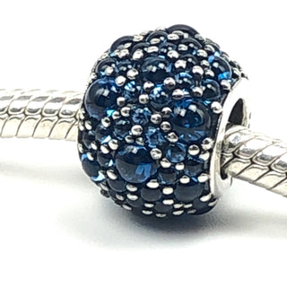 Pandora Shimmering Droplets S925 ALE Sterling Silver Charm with London Blue Crystal - 791755NLB Retired