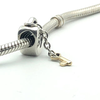 PANDORA Key To My Heart Charm 925 ALE Sterling Silver With 14k Gold Key - 790288 Retired