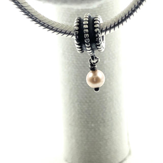 PANDORA Beveled Pink Pearl Charm 925 ALE Sterling Silver Dangle 790132PP - Retired