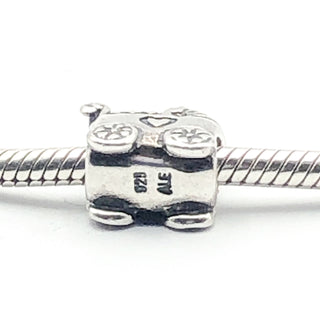 PANDORA Baby Carriage 925 ALE Sterling Silver Charm Baby Stroller Bead 790346 - Retired