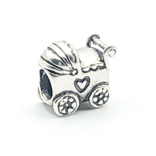 PANDORA Baby Carriage 925 ALE Sterling Silver Charm Baby Stroller Bead 790346 - Retired