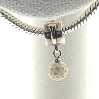 PANDORA Golf Ball Dangle Charm 925 ALE Sterling Silver With 14K Gold Tee And White Agate Golf Ball 790440AGW - Retired