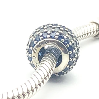 PANDORA Blue Nautical Pave Lights 925 ALE Sterling Silver Charm With Blue And Clear Crystals 791172NCB - Retired