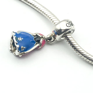 PANDORA Disney Anna&#39;s Orchid Dress Dangle 925 ALE Sterling Silver Disney Princess Frozen Charm 791591ENMX - Retired