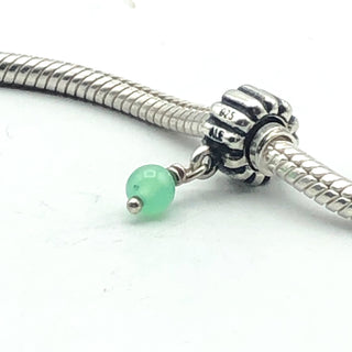 PANDORA May Birthstone 925 ALE Sterling Silver Charm Chrysoprase Dangle Bead 790166CH - Retired