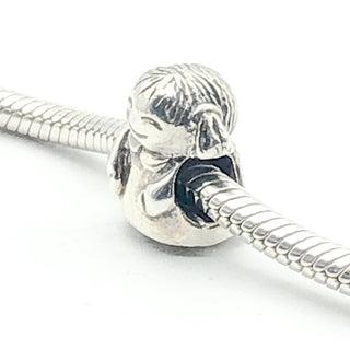 PANDORA Girl 925 ALE Sterling Silver Charm Young Girl Family Bead 790375 - Retired