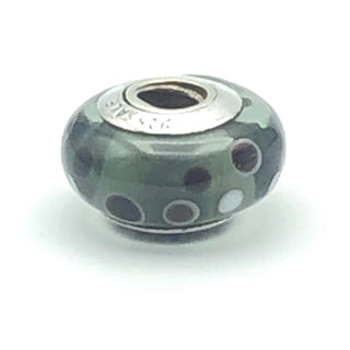 PANDORA Black Bubbles 925 ALE Sterling Silver Charm Murano Glass Bead 790691 - Retired