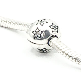 PANDORA Twinkle Twinkle Clip S925 ALE Sterling Silver Star Clip Charm With Clear Pavé Zirconia 791058CZ - Retired