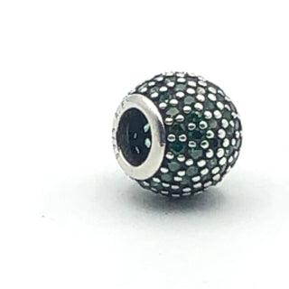 PANDORA Emerald Green Pavé Lights S925 ALE Sterling Silver Charm Bead With Emerald Green Zirconia 791051CZN - Retired