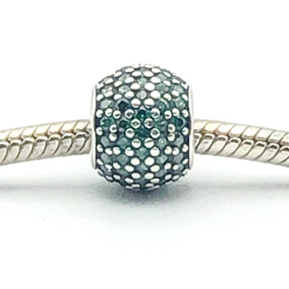 PANDORA Emerald Green Pavé Lights S925 ALE Sterling Silver Charm Bead With Emerald Green Zirconia 791051CZN - Retired