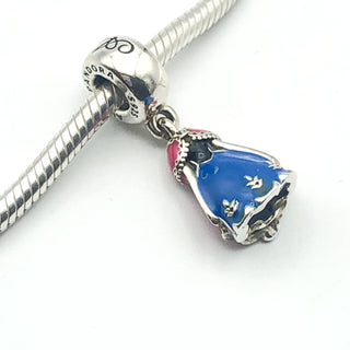 PANDORA Disney Anna&#39;s Orchid Dress Dangle 925 ALE Sterling Silver Disney Princess Frozen Charm 791591ENMX - Retired