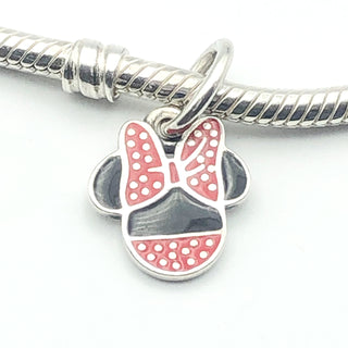 PANDORA Disney Minnie Icon Pendant 925 ALE Sterling Silver Charm With Black And Red Enamel 791460ENMX - Retired