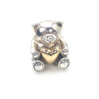 Pandora Limited Edition Teddy Bear Sterling Silver Charm With 14K Gold Heart