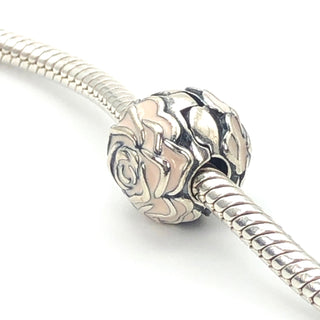 Pandora Rose Garden Sterling Silver Clip With Pink Enamel