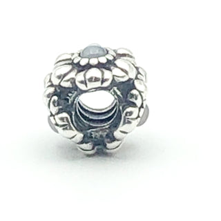 PANDORA June Birthday Blooms S925 ALE Sterling Silver Charm Bead With Grey Moonstone 790580MSG - Retired