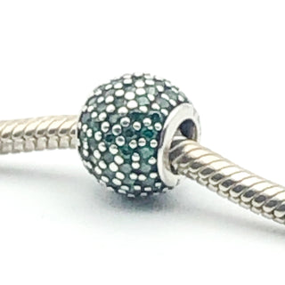 PANDORA Emerald Green Pavé Lights S925 ALE Sterling Silver Charm Bead With Emerald Green Zirconia 791051CZN - Retired