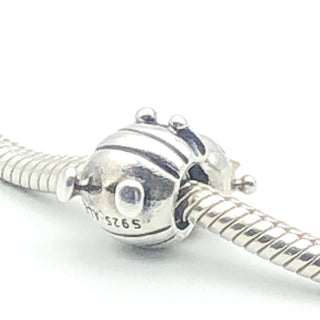 PANDORA Queen Bee Charm 925 ALE Sterling Silver Bead With 14K Gold Crown 790227 - Retired