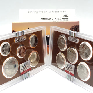 2017 U.S. Mint GEM PROOF Ten Coin Set With ATB Quarters 1st Day of Issue