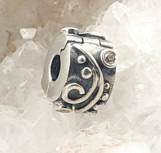 PANDORA Tendril Champagne 925 ALE Sterling Silver Clip Charm With Champagne Cubic Zirconia 790380CCZ - Retired