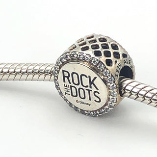 PANDORA Disney Limited Release Rock The Dots Logo Sterling Silver Charm