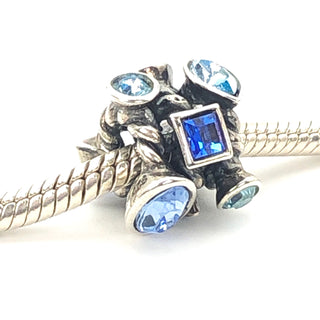 CHAMILIA Marquise Blue Swarovski Crystal 925 Sterling Silver Charm Bead