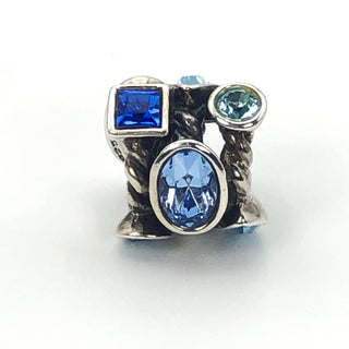 CHAMILIA Marquise Blue Swarovski Crystal 925 Sterling Silver Charm Bead