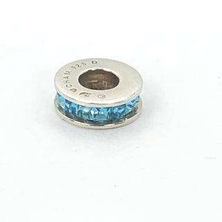 CHAMILIA Spark Sterling Silver Charm Bead With Blue SWAROVSKI Crystal