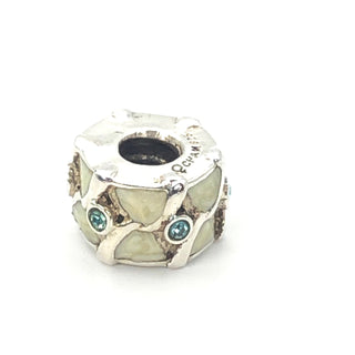 CHAMILIA Sterling Silver Charm Bead With Mother Of Pearl and Blue Swarovski Crystal
