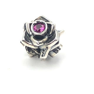 CHAMILIA Rose Sterling Silver Charm Bead With Pink Swarovski Crystals