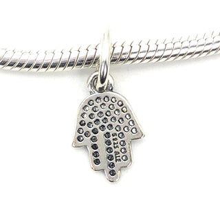 PANDORA Symbol of Protection Silver Hamsa Hand Dangle Charm With Clear Zirconia 791307CZ Retired