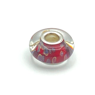 CHAMILIA Rocky Raku Red Murano Glass Sterling Silver Charm Bead