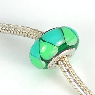 PANDORA Captivating Green Murano Glass Sterling Silver Charm  Bead #790636 Retired