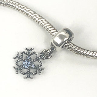 Pandora Disney Mickey's Sparkling Snowflake Sterling Silver Dangle Charm