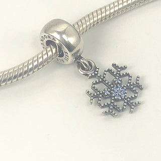 Pandora Disney Mickey's Sparkling Snowflake Sterling Silver Dangle Charm