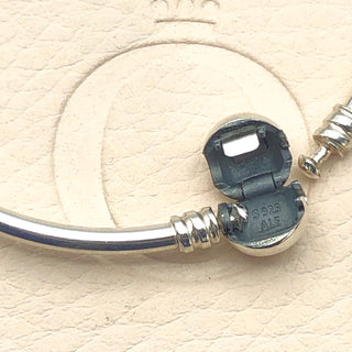 PANDORA Sterling Bangle Bracelet with Pandora Clasp Sterling Silver Bangle Bracelet with Pandora Snap Clasp