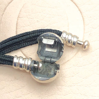 PANDORA Black Multi-Strand Fabric Bracelet With Sterling Silver Pandora Clasp #590715CSB-M Retired