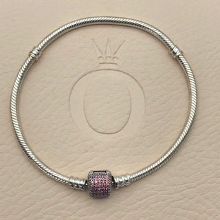 Pandora Moments Sterling Silver Charm Bracelet With Pink Pave Zirconia Clasp