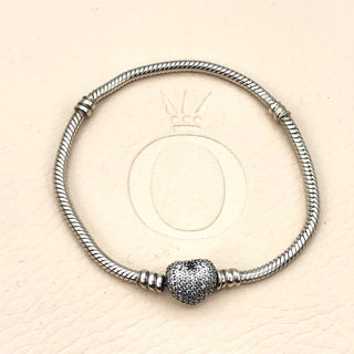 PANDORA Moments Sparkling Sterling Silver Charm Bracelet With Heart Pave Clasp