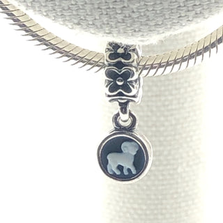 PANDORA Aries Cameo Dangle Charm 925 ALE Sterling Silver Bead 790500CAM04 - Retired