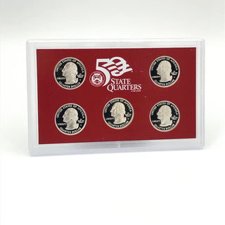 2008-S  U.S. Mint Silver Proof Set With U.S. State Silver Quarters And Presidential 1 Dollar Coin Proof Set