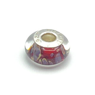 CHAMILIA Rocky Raku Red Murano Glass Sterling Silver Charm Bead