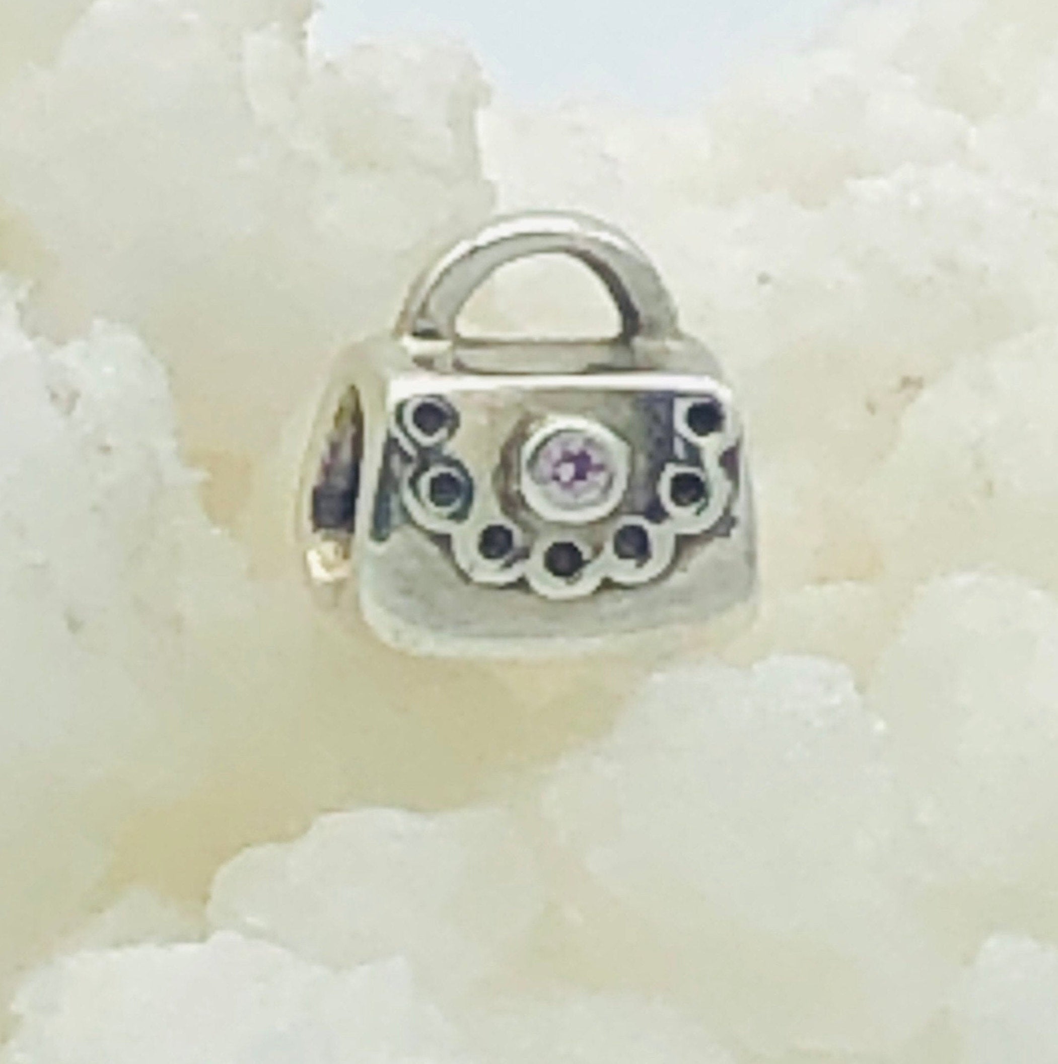 Pandora two tone handbag charm | Pandora bracelet charms, Pandora silver,  Silver handbag