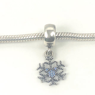 Pandora Disney Mickey's Sparkling Snowflake Sterling Silver Dangle Charm