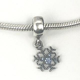 Pandora Disney Mickey's Sparkling Snowflake Sterling Silver Dangle Charm