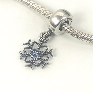 Pandora Disney Mickey's Sparkling Snowflake Sterling Silver Dangle Charm