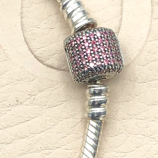 Pandora Moments Sterling Silver Charm Bracelet With Pink Pave Zirconia Clasp