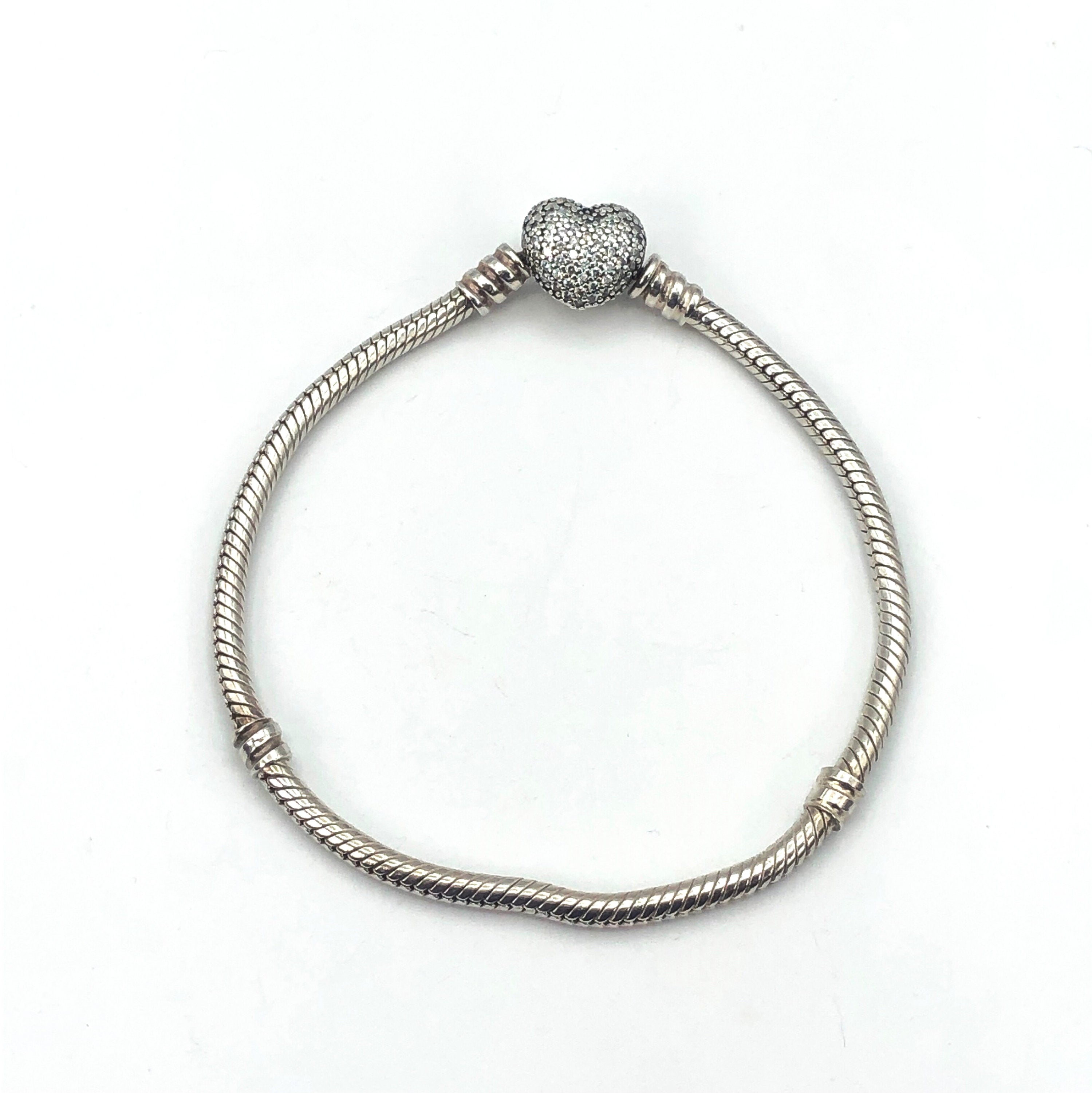 Heart Clasp Pandora Build A Silver Bracelet Pandora Moments Pavé