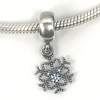 Pandora Disney Mickey's Sparkling Snowflake Sterling Silver Dangle Charm