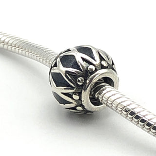 PANDORA Life's Rhythm Sterling Silver Charm With Black Enamel