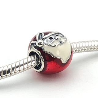 PANDORA Santa Claus Sterling Silver Charm With Red And White Enamel